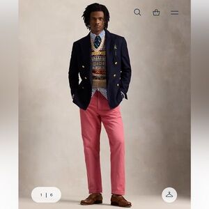 Polo Ralph Lauren Mens Salinger Slim Fit Chino Pant 34X32 Faded Nantucket Red